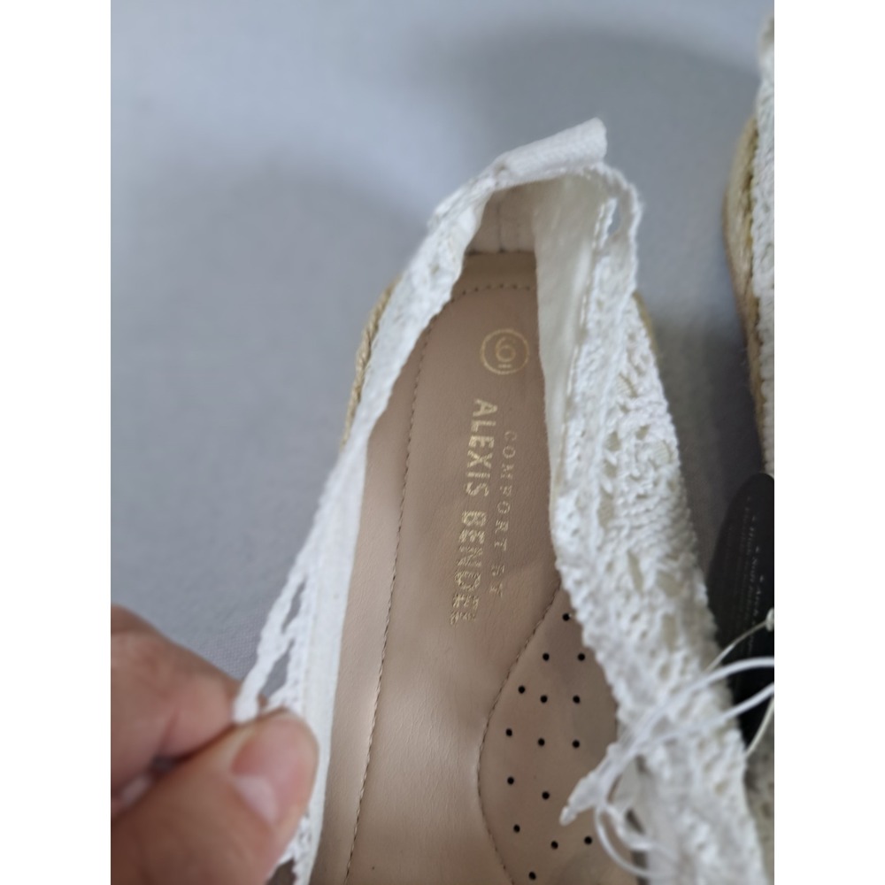 Alexis Bendel Comfort Crochet Espadrille Flats Cream White Lace Slip On Size 6 - Picture 4 of 6